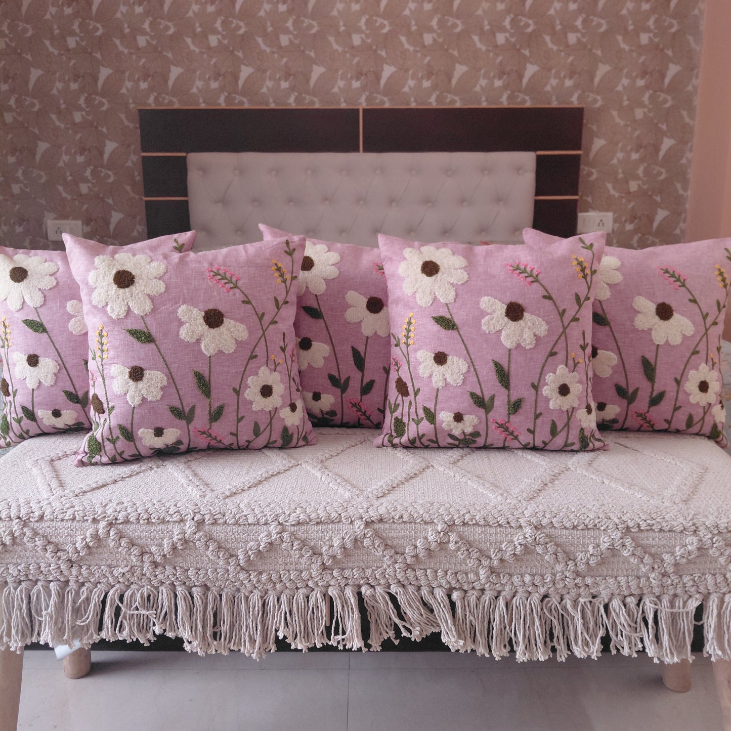 Floral Cushion Covers - Lilac