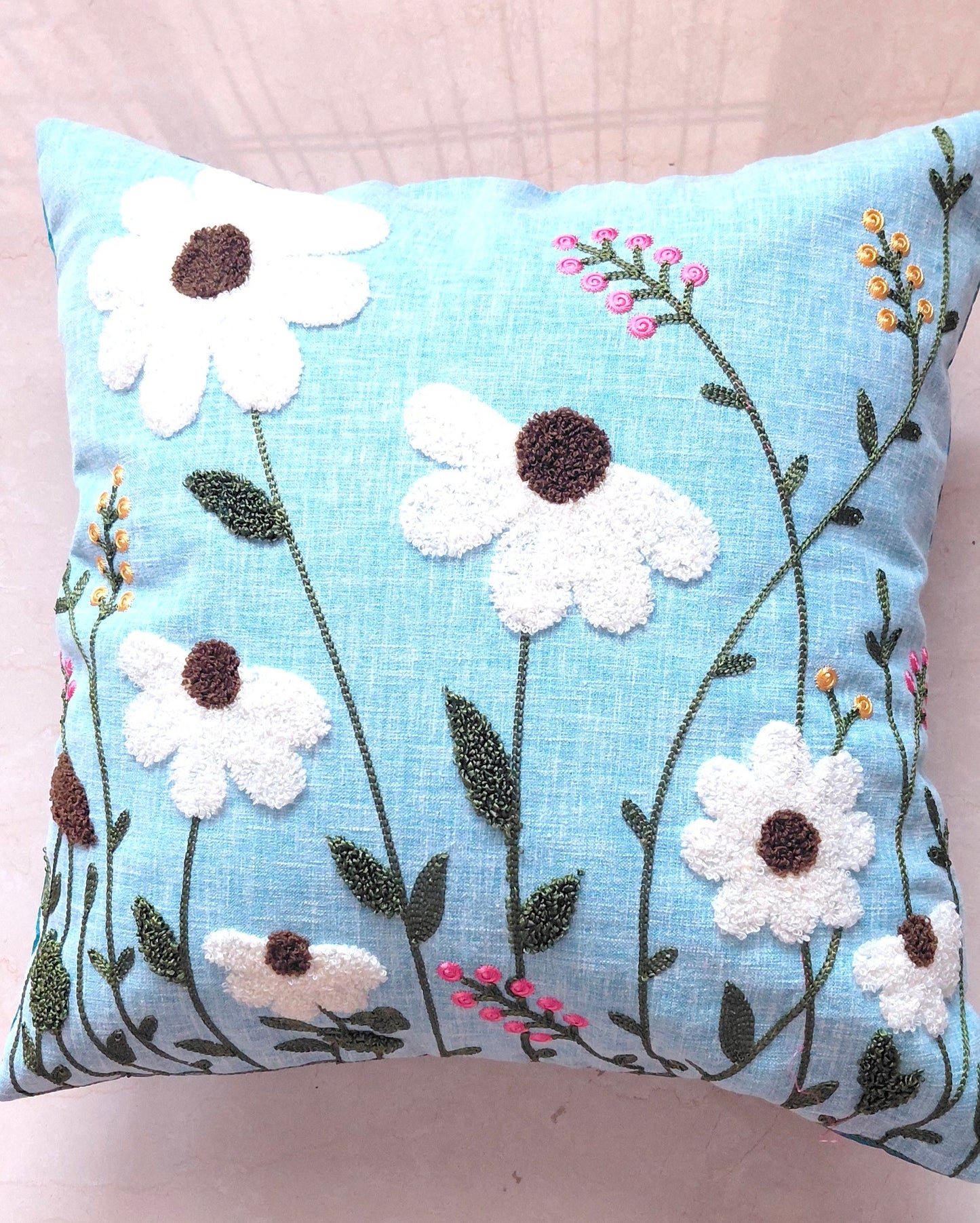 Floral Cushion Covers - Blue