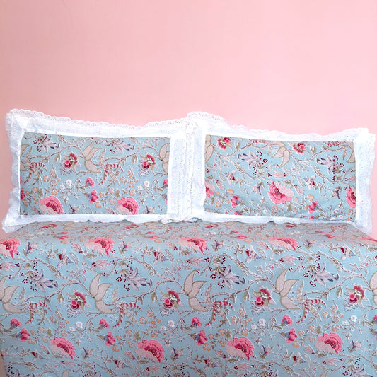 Poppy Paradise - Lace Cotton Bedsheet