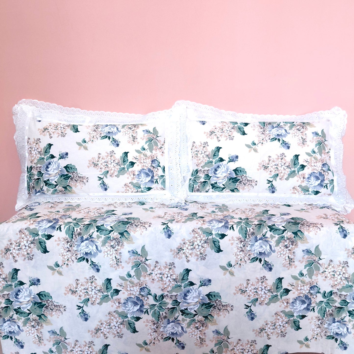 Green Rose - Lace Cotton Bedsheet