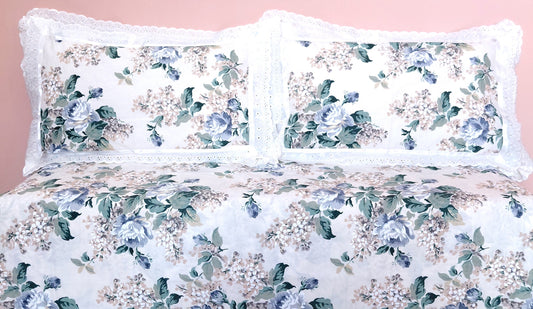 Green Rose - Lace Cotton Bedsheet