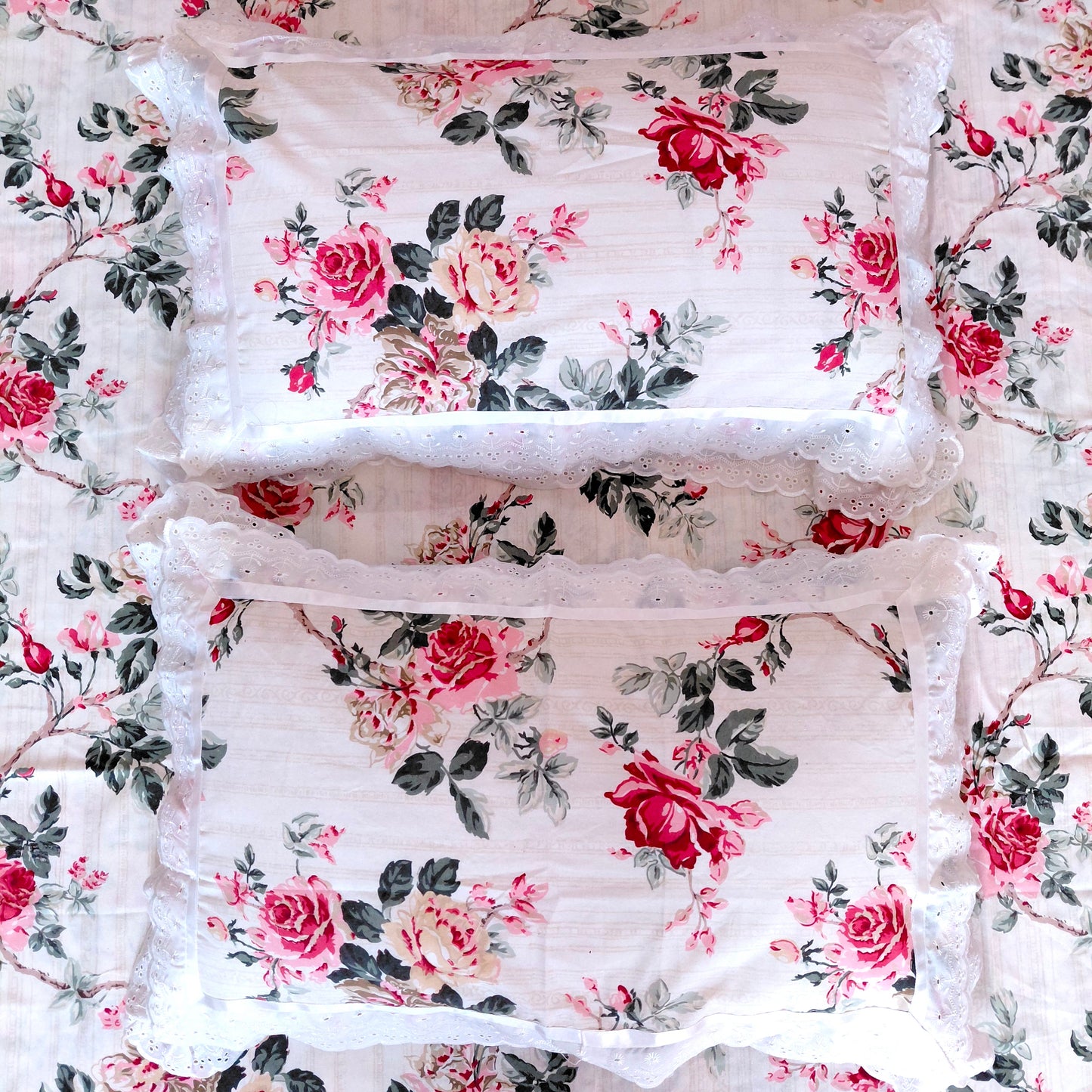 Indian Rose - Lace Cotton Bedsheet