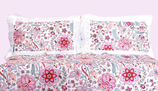 Pink Paradise - Lace Cotton Bedsheet